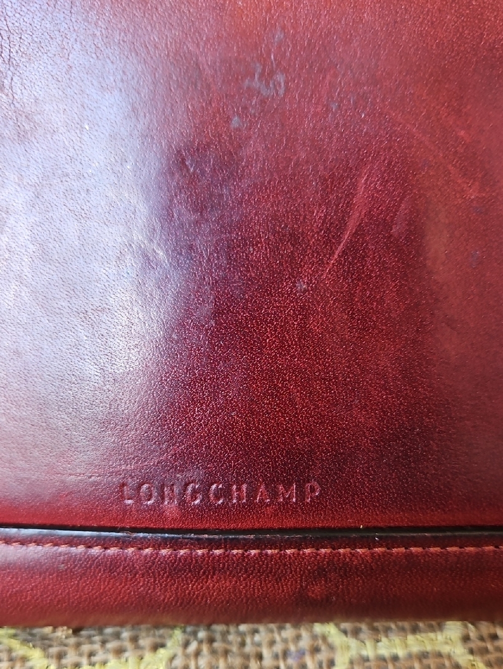 Longchamp Vintage Retro Burgundy Zip Wallet Leather - Picture 3 of 7